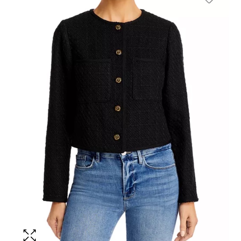 NWT Aqua Women's Black Tweed Lady Jacket